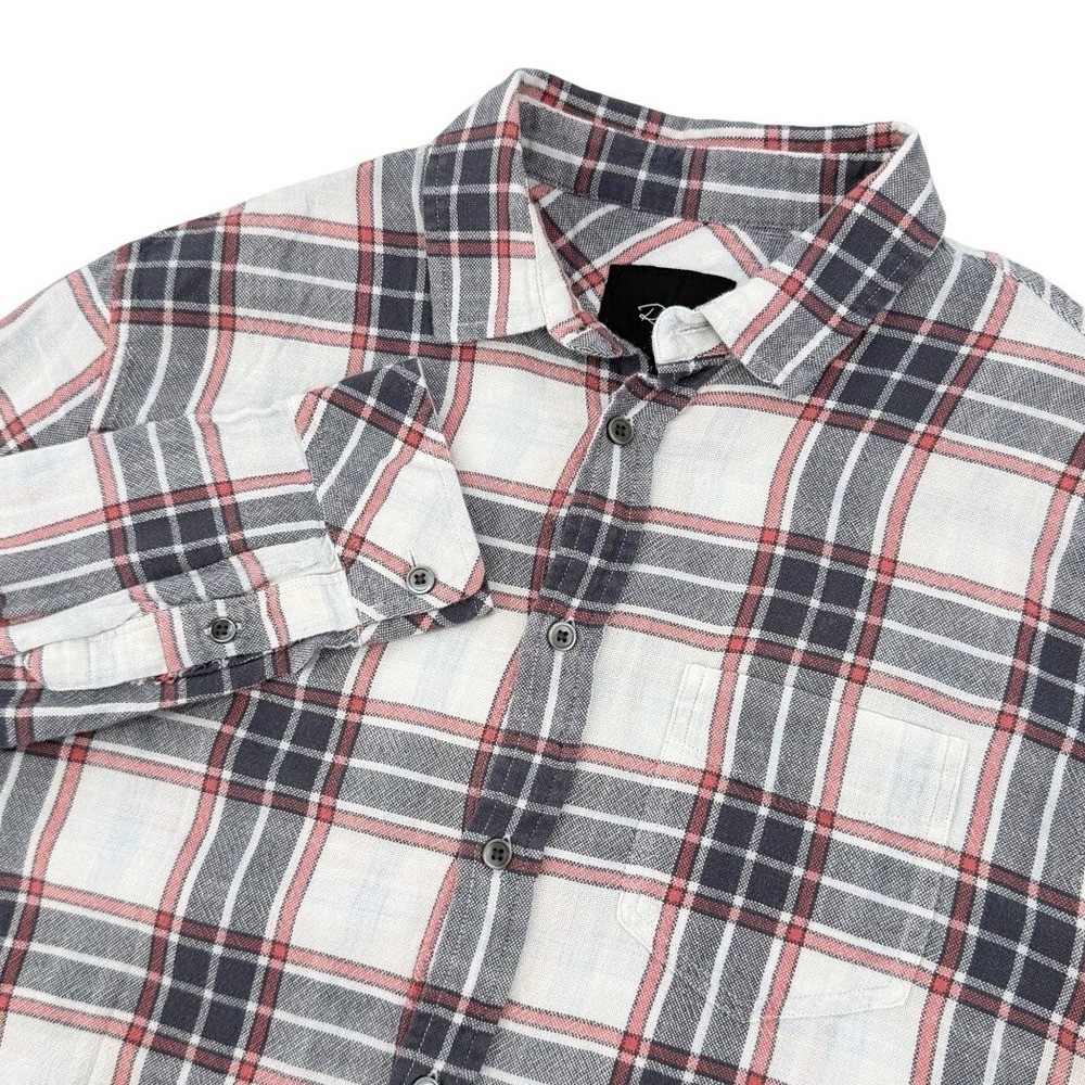 Rails Mens Medium Wyatt Long Sleeve Flannel Plaid Shirt Melange Preppy Minimal‎